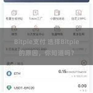 Bitpie支付 选择Bitpie的原因，你知道吗？