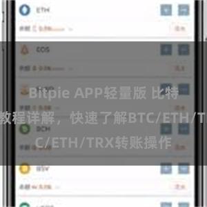 Bitpie APP轻量版 比特派钱包转账教程详解，快速了解BTC/ETH/TRX转账操作