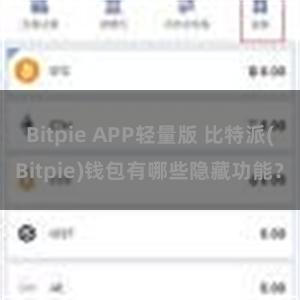 Bitpie APP轻量版 比特派(Bitpie)钱包有哪些隐藏功能？