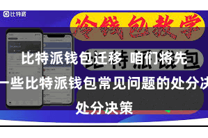 比特派钱包迁移  咱们将先容一些比特派钱包常见问题的处分决策